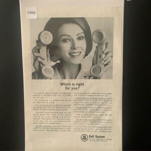 Vintage 1966 Bell System Which Is Right For You? Ad Advertisement
